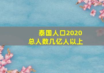 泰国人口2020总人数几亿人以上