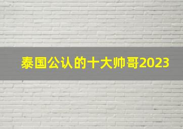 泰国公认的十大帅哥2023