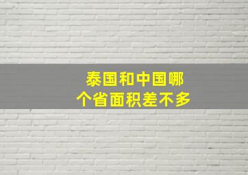 泰国和中国哪个省面积差不多