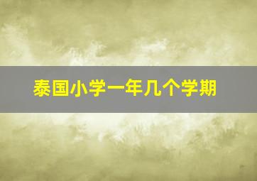 泰国小学一年几个学期