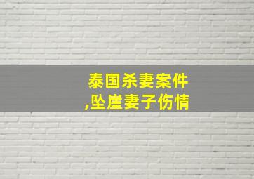 泰国杀妻案件,坠崖妻子伤情