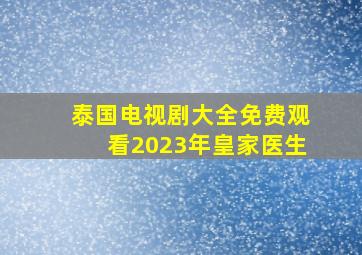 泰国电视剧大全免费观看2023年皇家医生