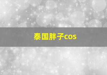 泰国胖子cos