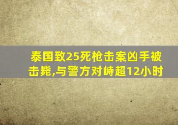 泰国致25死枪击案凶手被击毙,与警方对峙超12小时