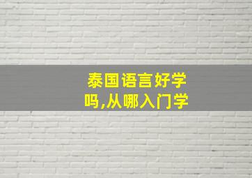 泰国语言好学吗,从哪入门学