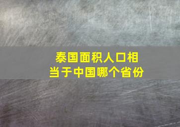 泰国面积人口相当于中国哪个省份