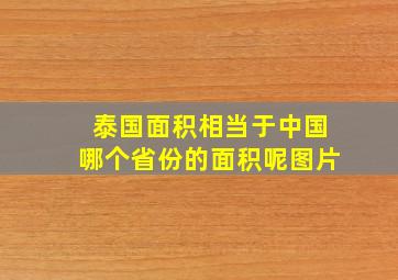 泰国面积相当于中国哪个省份的面积呢图片