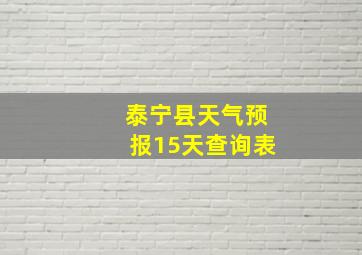 泰宁县天气预报15天查询表