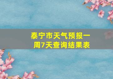 泰宁市天气预报一周7天查询结果表