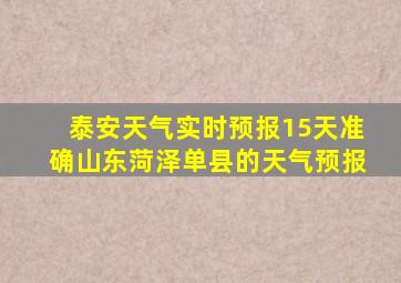 泰安天气实时预报15天准确山东菏泽单县的天气预报