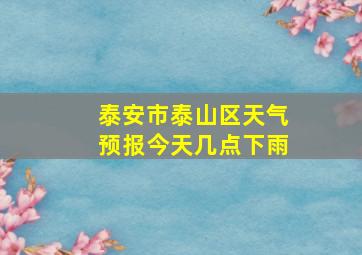 泰安市泰山区天气预报今天几点下雨