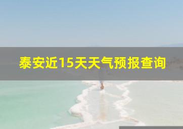 泰安近15天天气预报查询