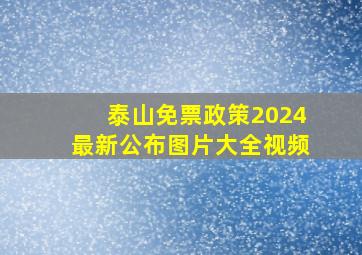 泰山免票政策2024最新公布图片大全视频