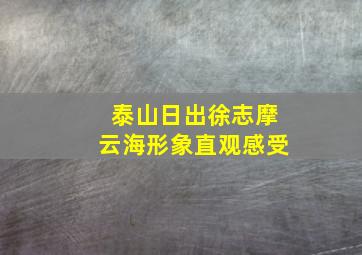 泰山日出徐志摩云海形象直观感受