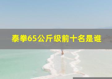 泰拳65公斤级前十名是谁