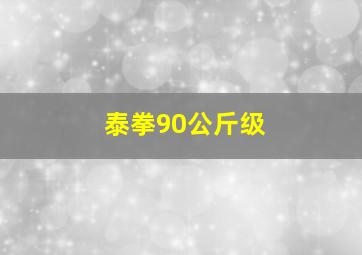 泰拳90公斤级