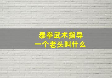 泰拳武术指导一个老头叫什么