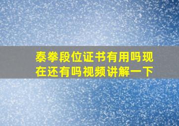 泰拳段位证书有用吗现在还有吗视频讲解一下