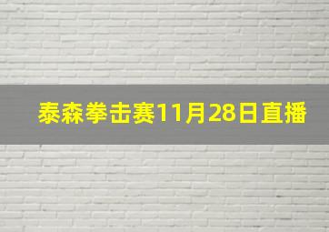 泰森拳击赛11月28日直播