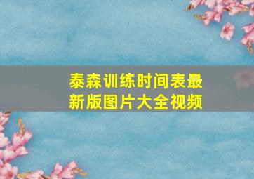 泰森训练时间表最新版图片大全视频