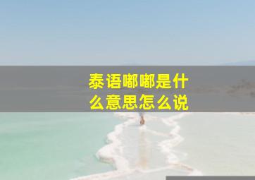 泰语嘟嘟是什么意思怎么说