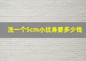 洗一个5cm小纹身要多少钱