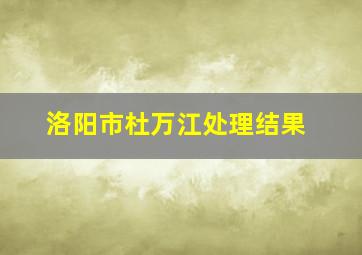 洛阳市杜万江处理结果