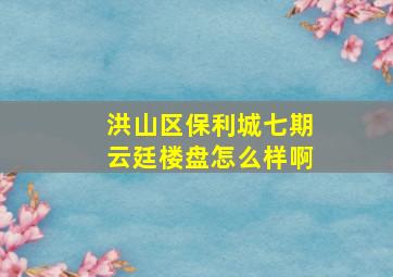 洪山区保利城七期云廷楼盘怎么样啊