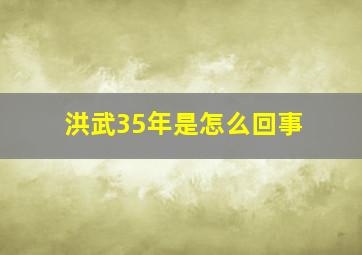 洪武35年是怎么回事