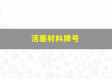 活塞材料牌号