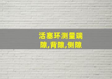 活塞环测量端隙,背隙,侧隙