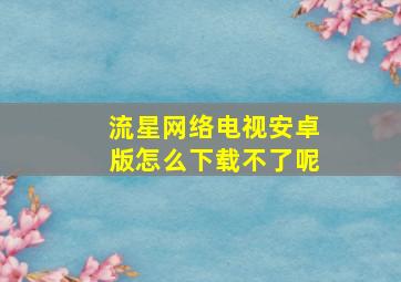 流星网络电视安卓版怎么下载不了呢