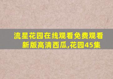 流星花园在线观看免费观看新版高清西瓜,花园45集