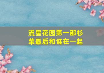 流星花园第一部杉菜最后和谁在一起