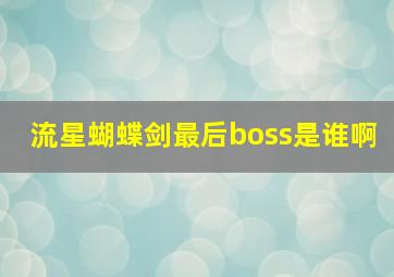 流星蝴蝶剑最后boss是谁啊