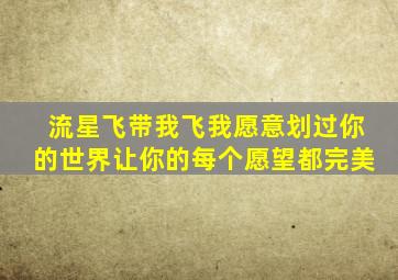 流星飞带我飞我愿意划过你的世界让你的每个愿望都完美