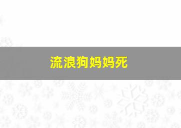 流浪狗妈妈死