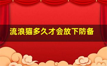 流浪猫多久才会放下防备