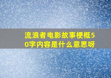 流浪者电影故事梗概50字内容是什么意思呀