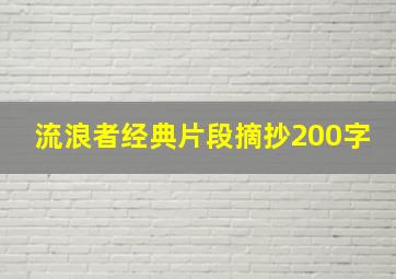 流浪者经典片段摘抄200字