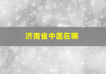 济南省中医在哪