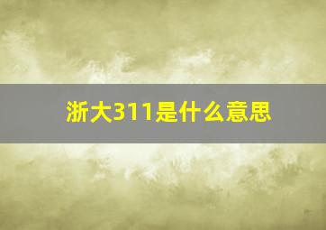 浙大311是什么意思