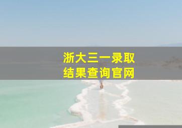 浙大三一录取结果查询官网