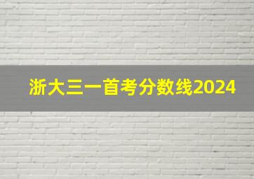 浙大三一首考分数线2024