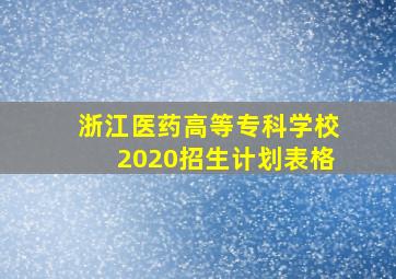 浙江医药高等专科学校2020招生计划表格