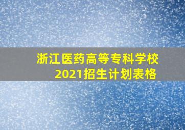 浙江医药高等专科学校2021招生计划表格