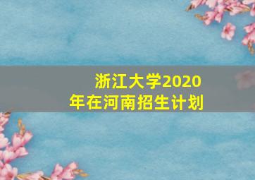 浙江大学2020年在河南招生计划