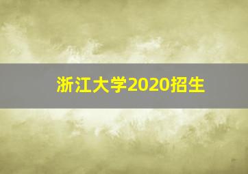 浙江大学2020招生