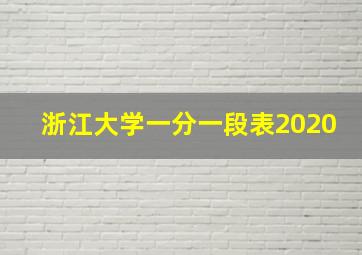 浙江大学一分一段表2020