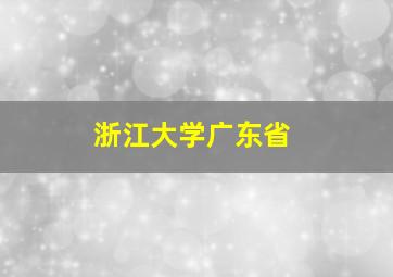 浙江大学广东省